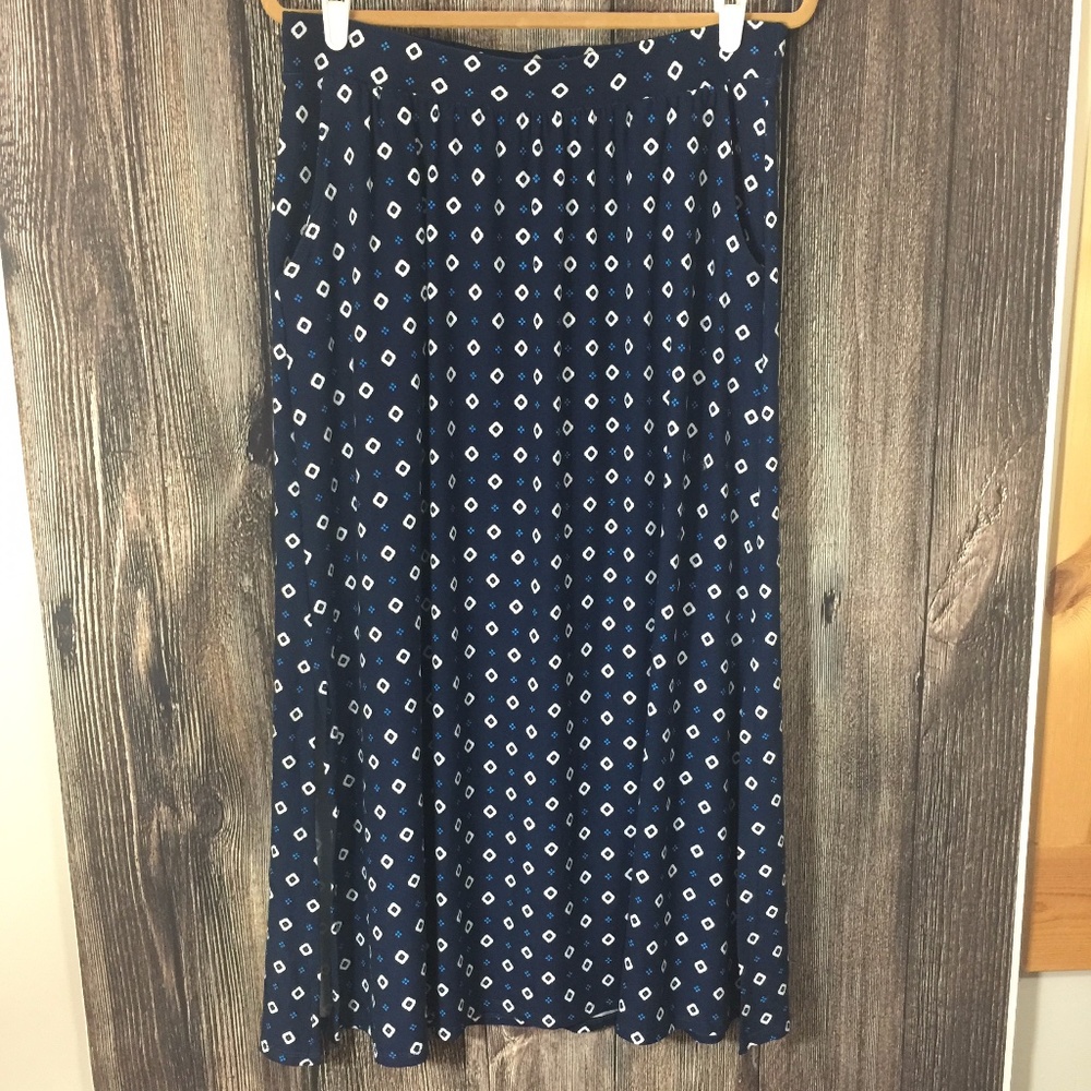 🌸 Terra & Sky Maxi Skirt Pockets & Slit 14W F22
